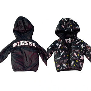 Diesel Reversible Black Puffer Down Jacket Kids Boy Girl 24 months 2 years